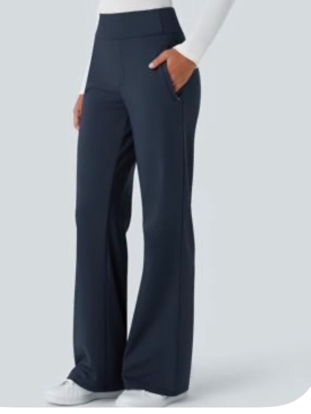 HALARA  Flex Day Stretch Navy Wide-Leg Pants